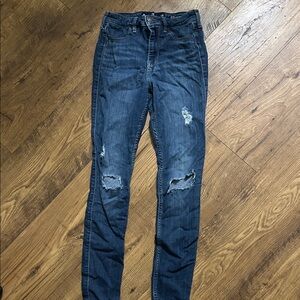 Hollister Dark Blue Distressed Skinny Jeans